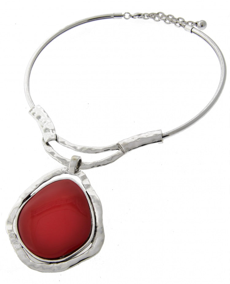 STONE RED PENDANT NECKLACE SET