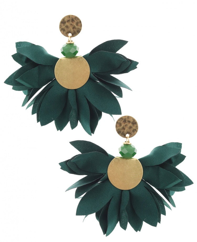 FLOWER BOMB GREEN EARRING SET