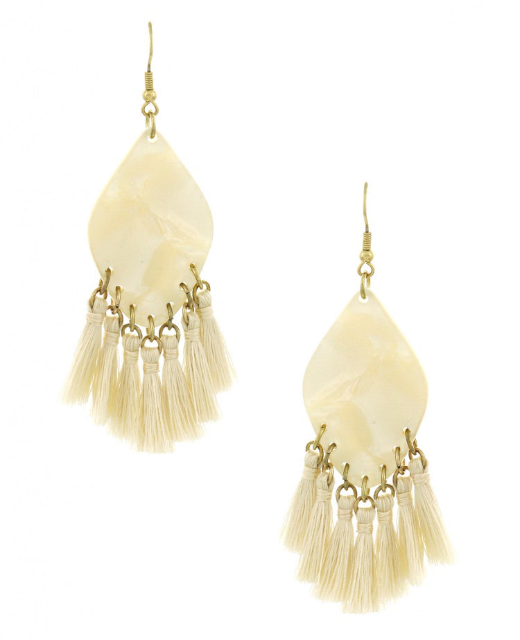 Acrylic Thread Dangle Tassel Earring Set