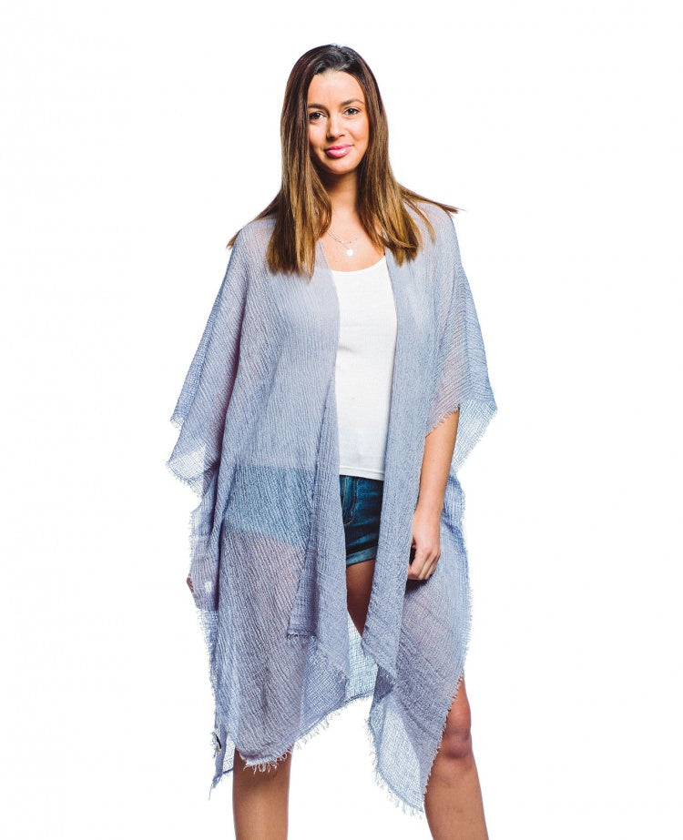 PALE BLUE KIMONO