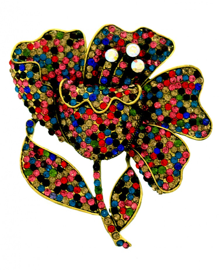 ROSE MULTI COLORED BROOCH