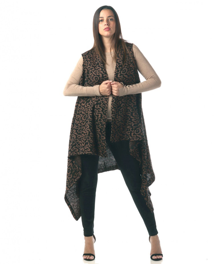 LEOPARD BROWN AND BLACK VEST
