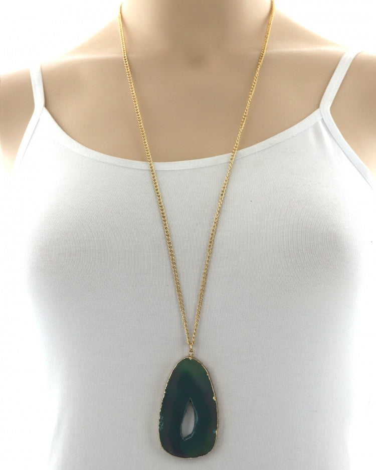 PENDANT LONG GREEN NECKLACE