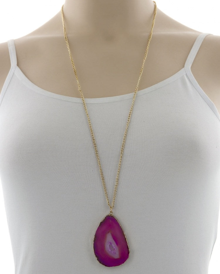 PENDANT FUSCHIA LONG NECKLACE