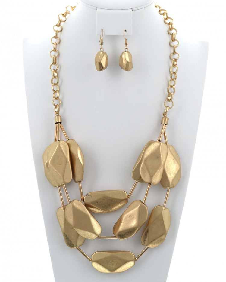 MULTI STRAND GOLDIE NECKLACE SET