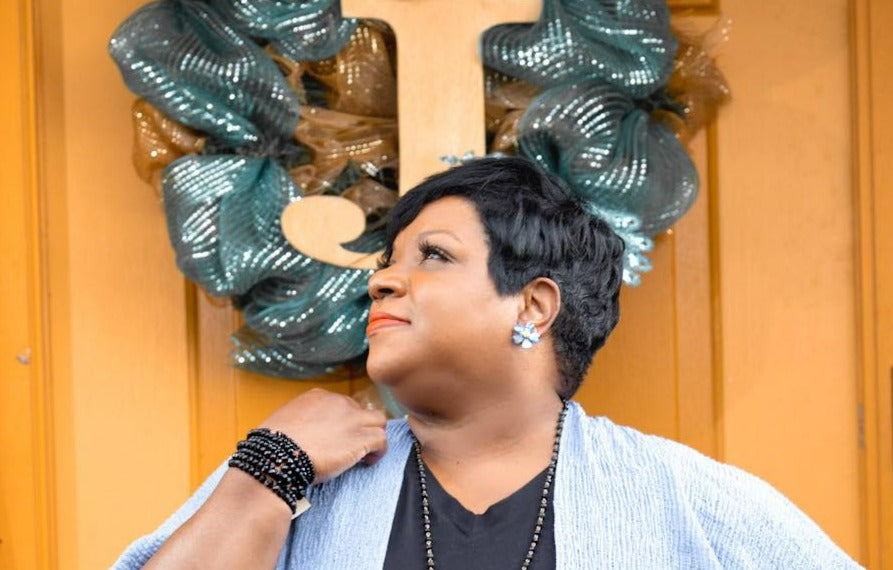 Glass Black Beads Stretch Bracelet