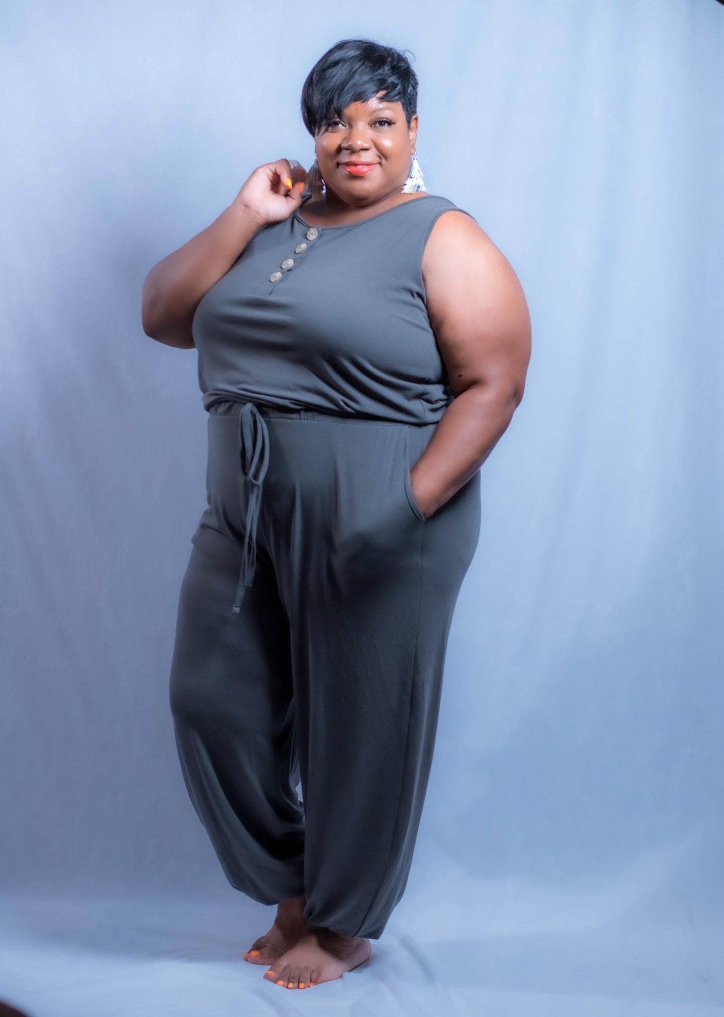 PLUS JOGGER JUMPSUIT WITH POCKETS