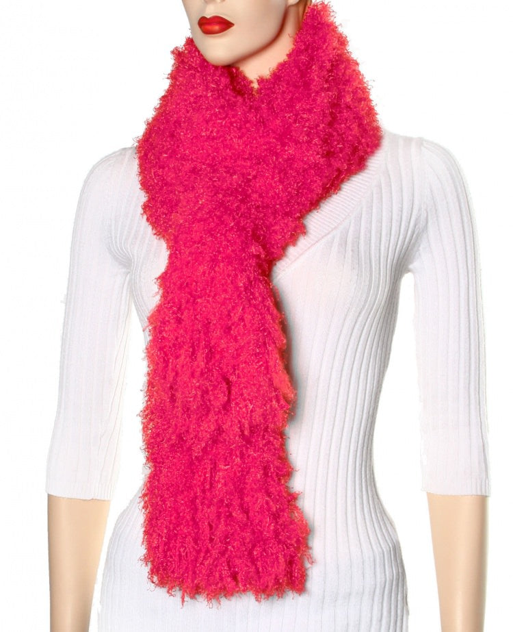 FAUX FUR PINK SCARF