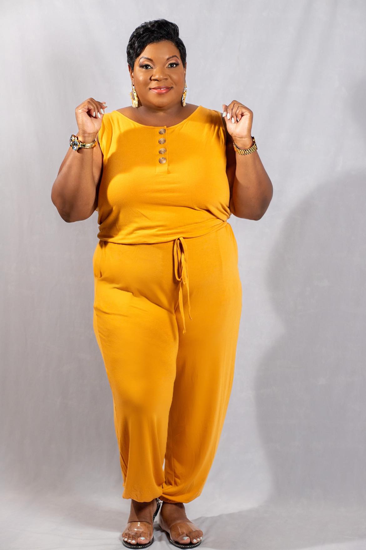 PLUS JOGGER JUMPSUIT WITH POCKETS