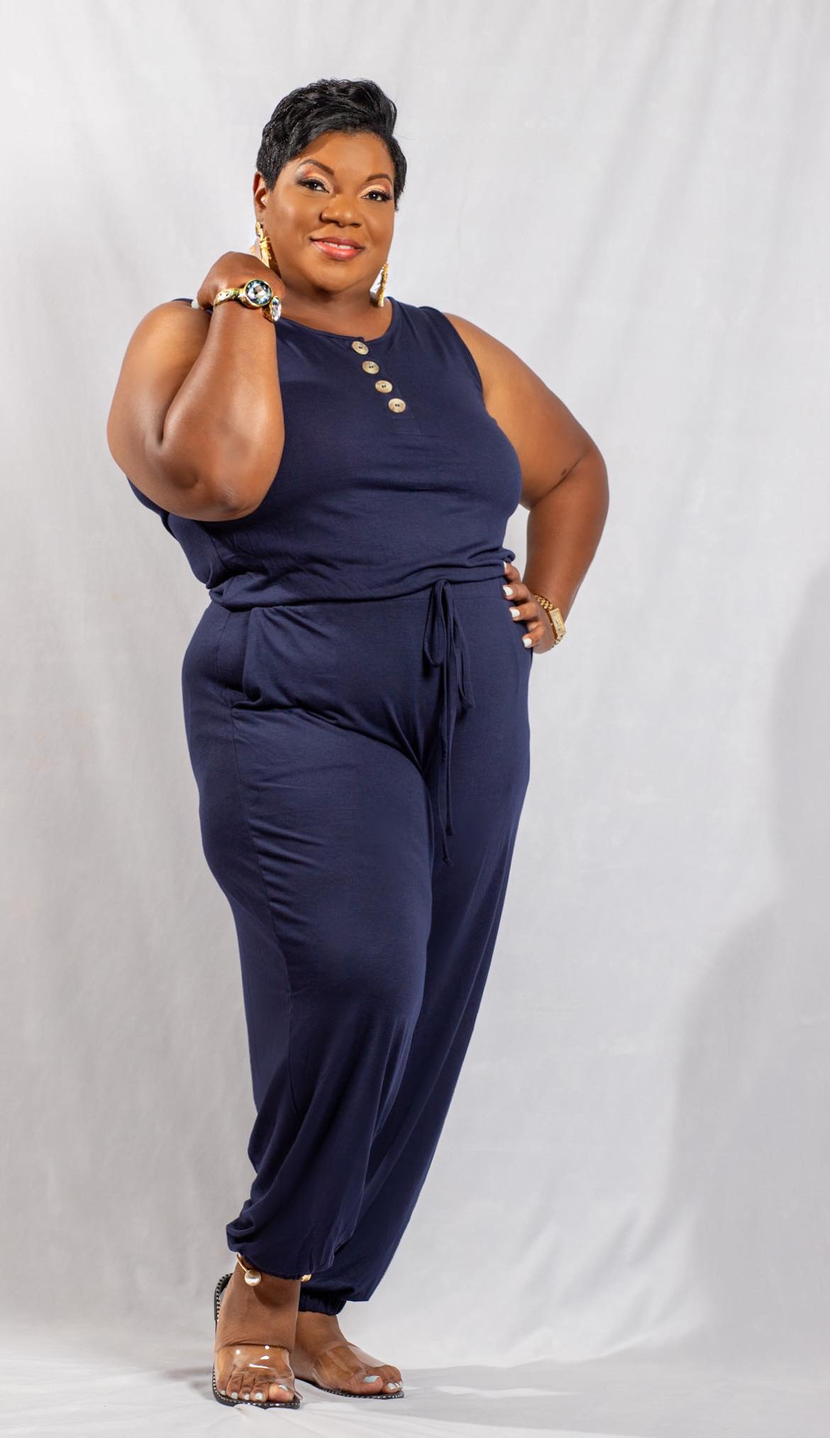 PLUS JOGGER JUMPSUIT WITH POCKETS