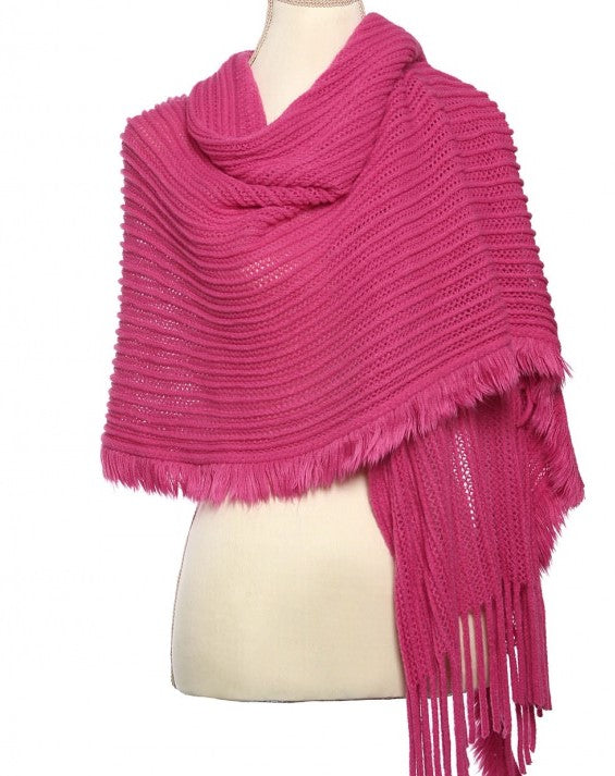 PINKY SCARF WITH FRINGE