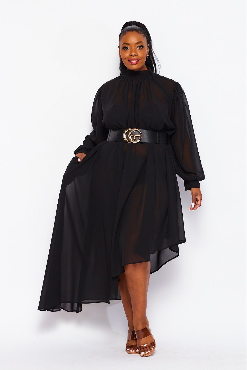 CHIFFON CHIC SLEEVE DRESS