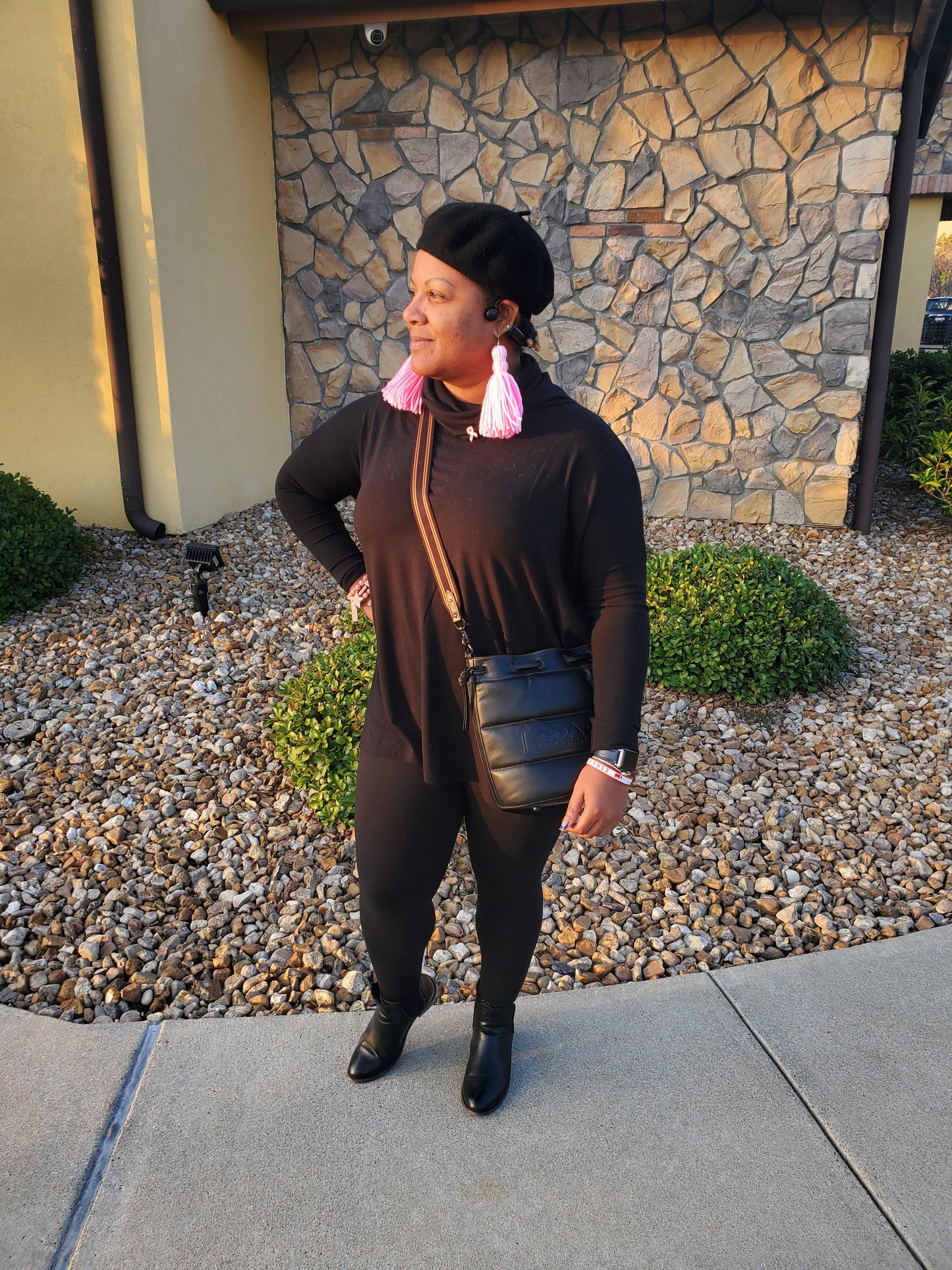 COWL NECK LONG SLEEVE HI-LOW TOP WITH LEGGINGS