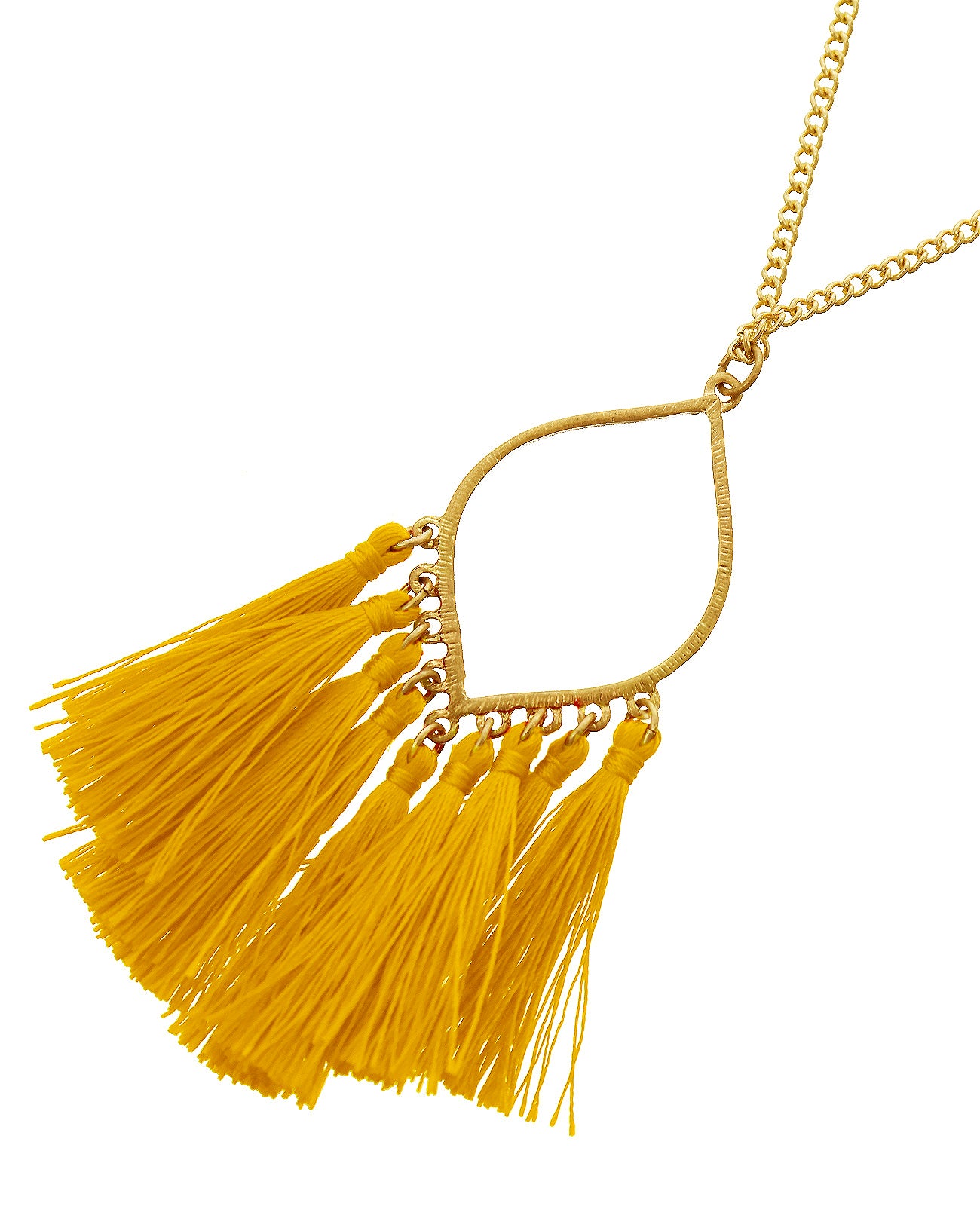 LONG YELLOW TASSEL NECKLACE