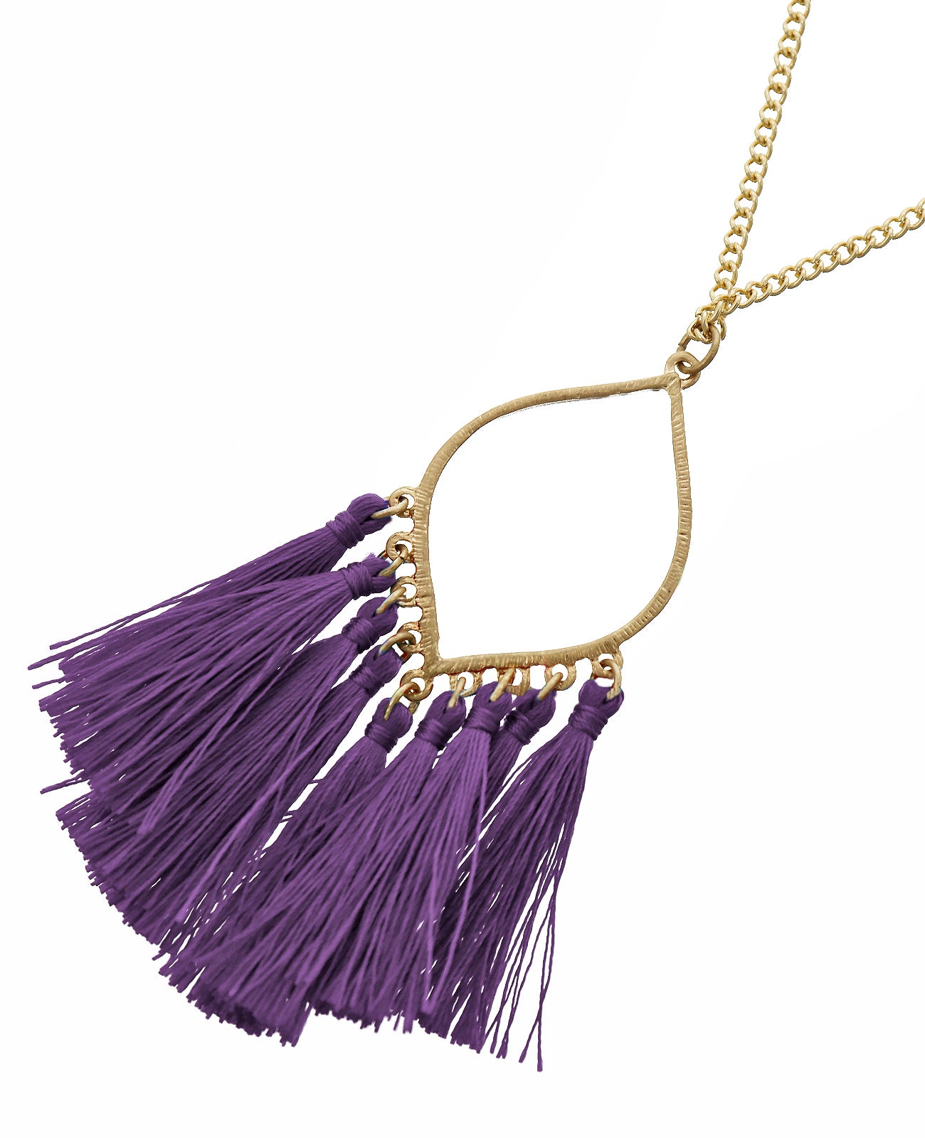 LONG YELLOW TASSEL NECKLACE