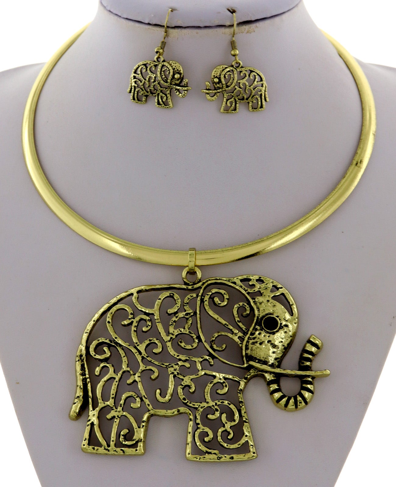 Gold Animal Metal Pendant Necklace Set