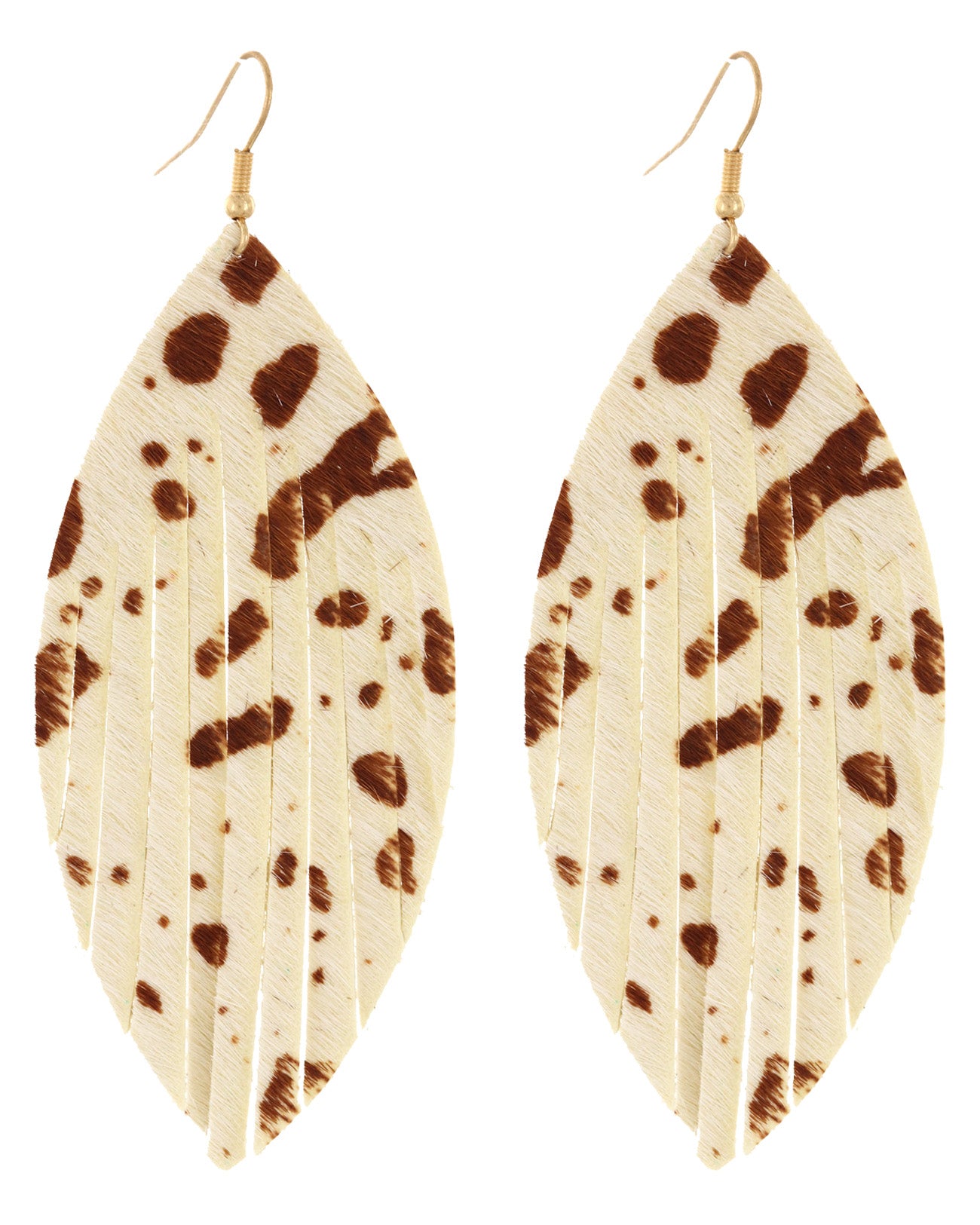 Animal Cow Print Leatherette Dangle Earring Set