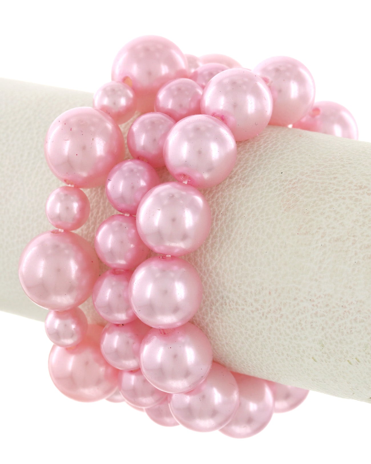 PINK MULTI STRAND PEARL NECKLACE AND BRACELET SET