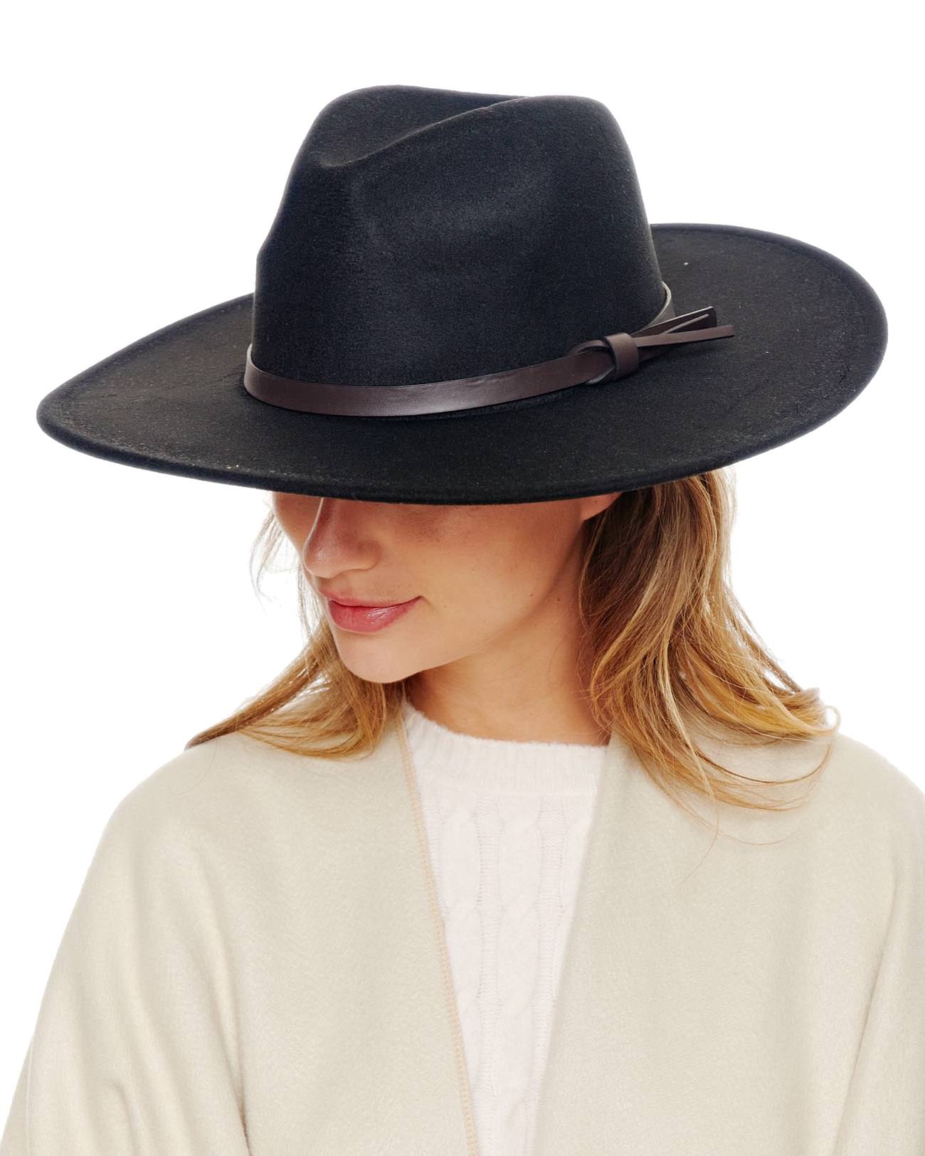 FELT FEDORA WIDE BRIM HAT