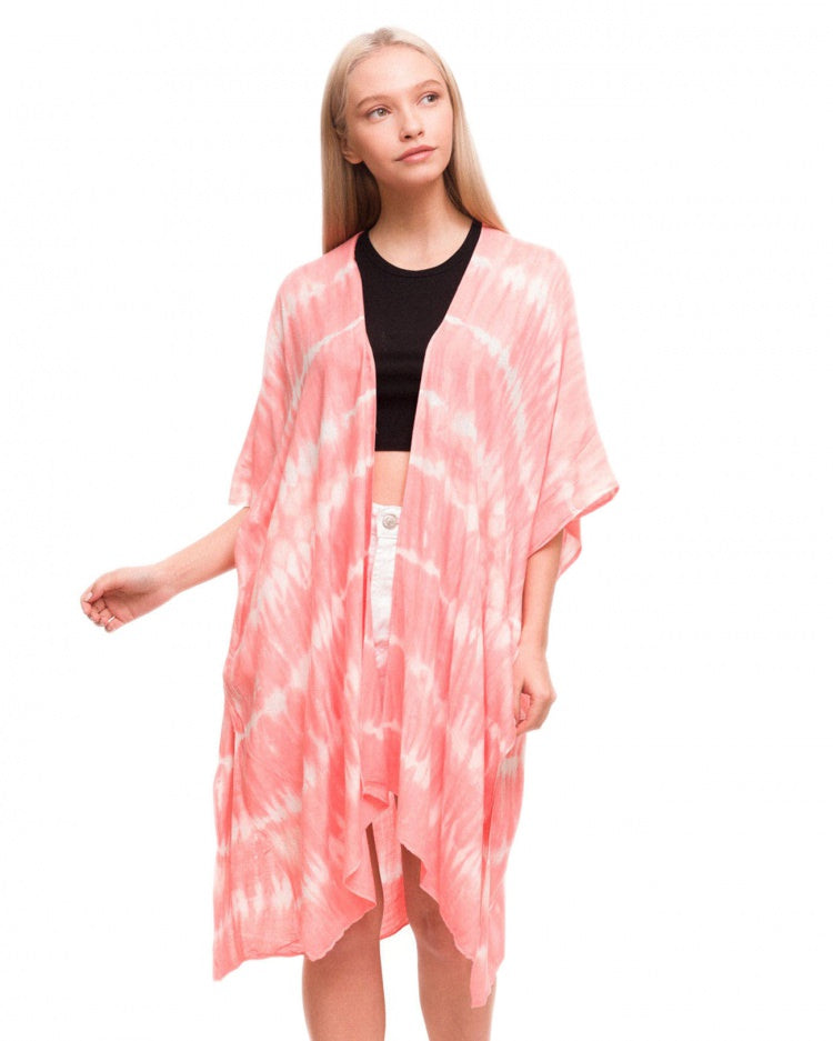 TIE DYE PINK KIMONO